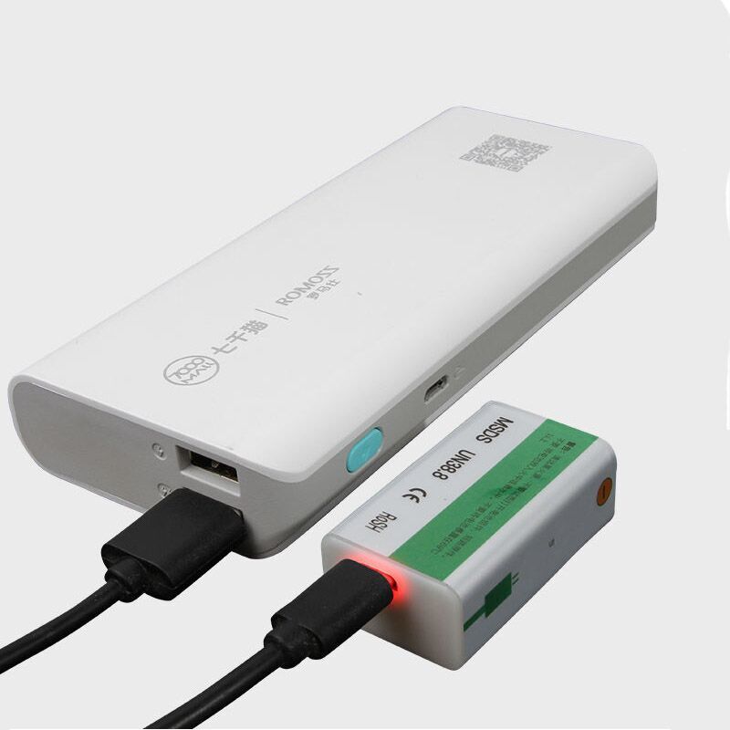 9V Li-ion battery USB cycle charging battery 9V 5500mAH is suitable for camera and other series of electronic products+USB line