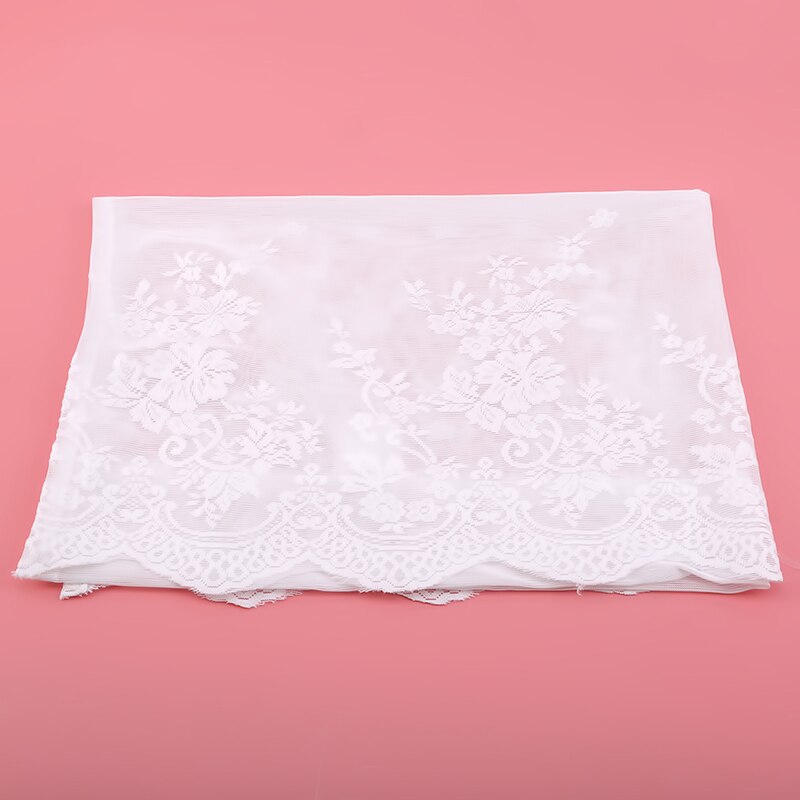 Cortinas cortas de tul para cocina, con acabado en tul flotante blanco, hilo transparente, bolsillo para barra, hilo de encaje rural.: Blanco