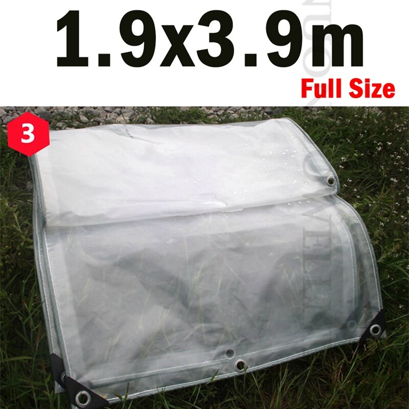 Tela transparente a prueba de lluvia para jardín, balcón, toldo, PE para lona de plantas suculentas, mantiene el calor, 0,3mm: 1.9x3.9m