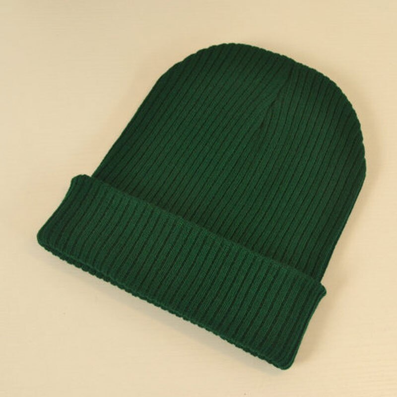 Sombreros de mujer para otoño e invierno, gorro de puño a rayas liso 100% gorro de calavera de punto suave y elástico acrílico negro, gris, azul marfil, azul marino, etc.
