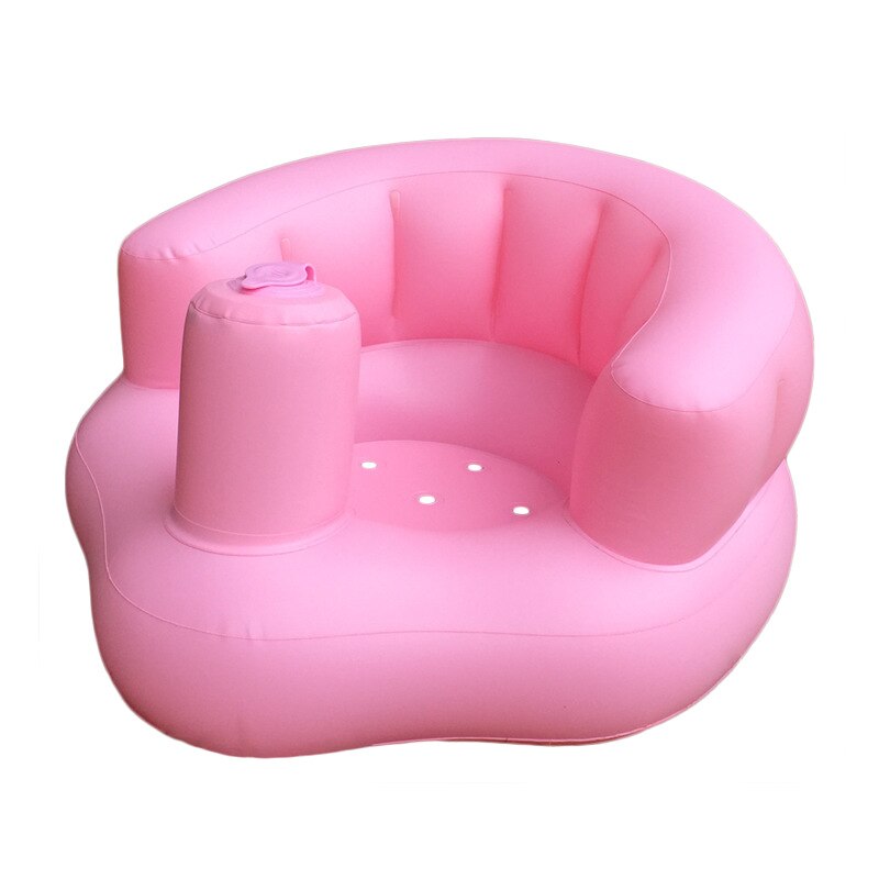 Baby spisestue stol badeværelse oppustelig sofa baby læring sidde stol baby vandtæt stol spædbarn bad skammel oppustelige legetøj: Lyserød