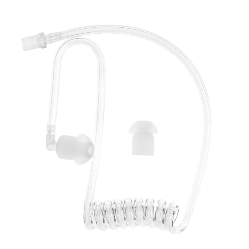 Transparent Coil Acoustic Air Tube Earplug Replacement For Radio Earpiece Headse: Default Title