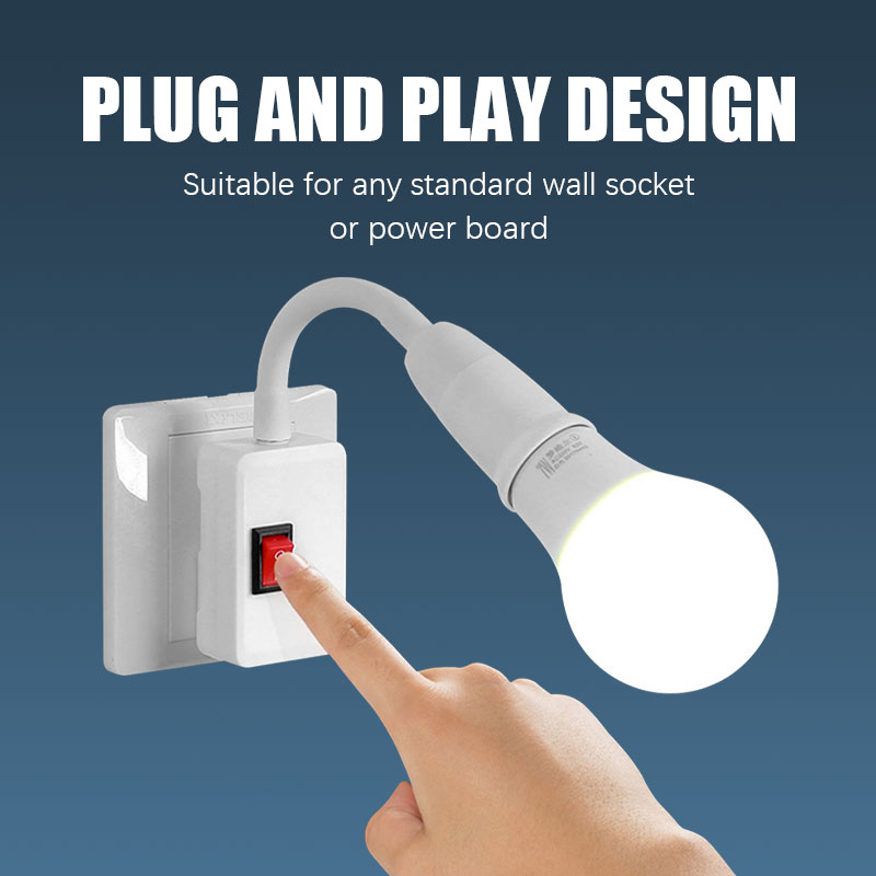 Portalámparas de tubo flexible E27 casquillo de tornillo, enchufe giratorio de estilo europeo con interruptor, portalámparas para lámparas de pared