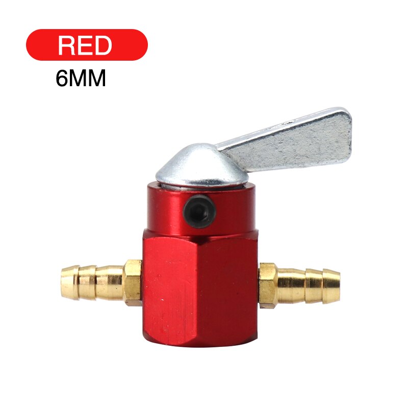 ZSDTRP 6mm 8mm Fuel Tap Gasoline Switch Fuel Tap Gasoline Tap Faucet For Motorbike Carb Gas Engine Fuel Tanks: 6mm Red