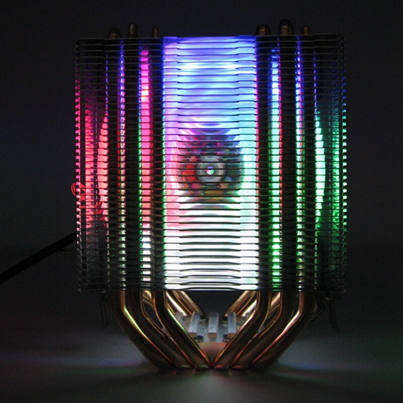 DELEFUN CPU Cooler 6 Pure Copper Heat Pipe Two Cooling Towers Cooling System 9cm CPU Cooling Fan CPU Radiator for AMD