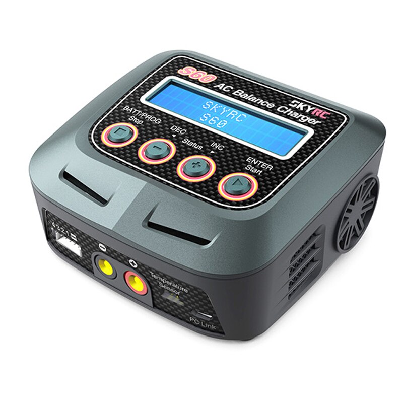 SKYRC S60 caricabatterie bilanciamento 6A 60W 10W scaricatore per LiHV LiPo Li-ion LiFe NiMH NiCD Pb batteria AGM modalità fredde