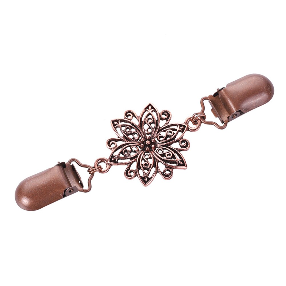 Sweater Clip Brooch Clip Beaded Brooch Shawl Shirt Collar Buckles For Clothing Decor Retro Metal Holder Cardigan Clip: A6