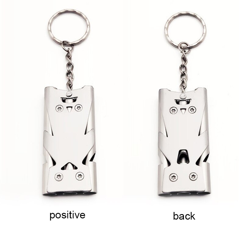 1Pcs Emergency Whistle Stainless Steel Whistles Pipe High Decibel Survival Whistle Keychain Cheerleading Whistle for Hiking Camp: 05