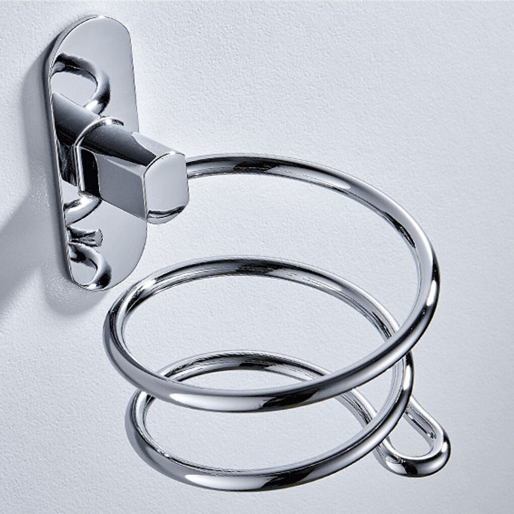 Wall-Mounted Hair Dryer Bracket High Stainless Steel Durable Easy To Install Spiral Frame Organizer Bathroom Accessories