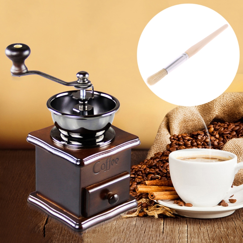 Koffiemolen Schoonmaken Bont Borstel Afstoffen Koffiezetapparaat Koffiepot Houten Cleaner