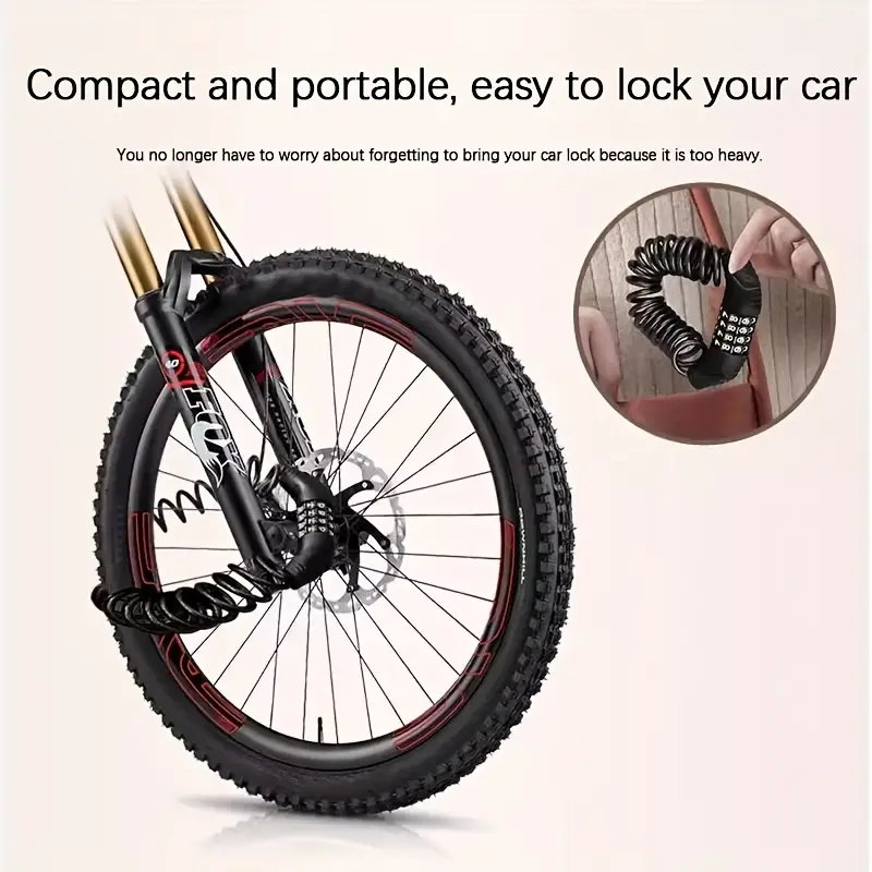 1 st Fietsslot Draad Touw Kettingslot Combinatieslot Mountainbike Motorfiets Anti-diefstal Wachtwoord Tas Slot Helm Slot