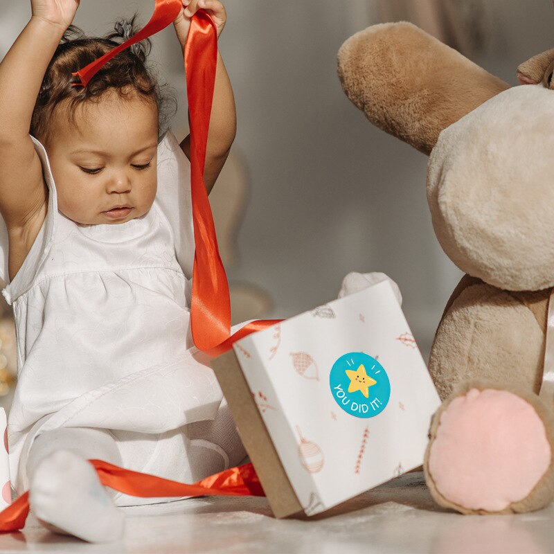 50-500pcs round GOOD JOB 8 designs rainbow star Scrapbooking accessories aesthetic stickers kawaii teacher child reward