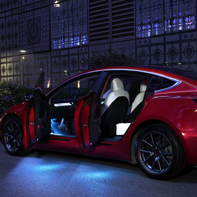 Luz LED de bienvenida para asiento de Interior de coche, bombilla LED modificada para equipaje, Bombilla de maletero para Tesla modelo 3, accesorios