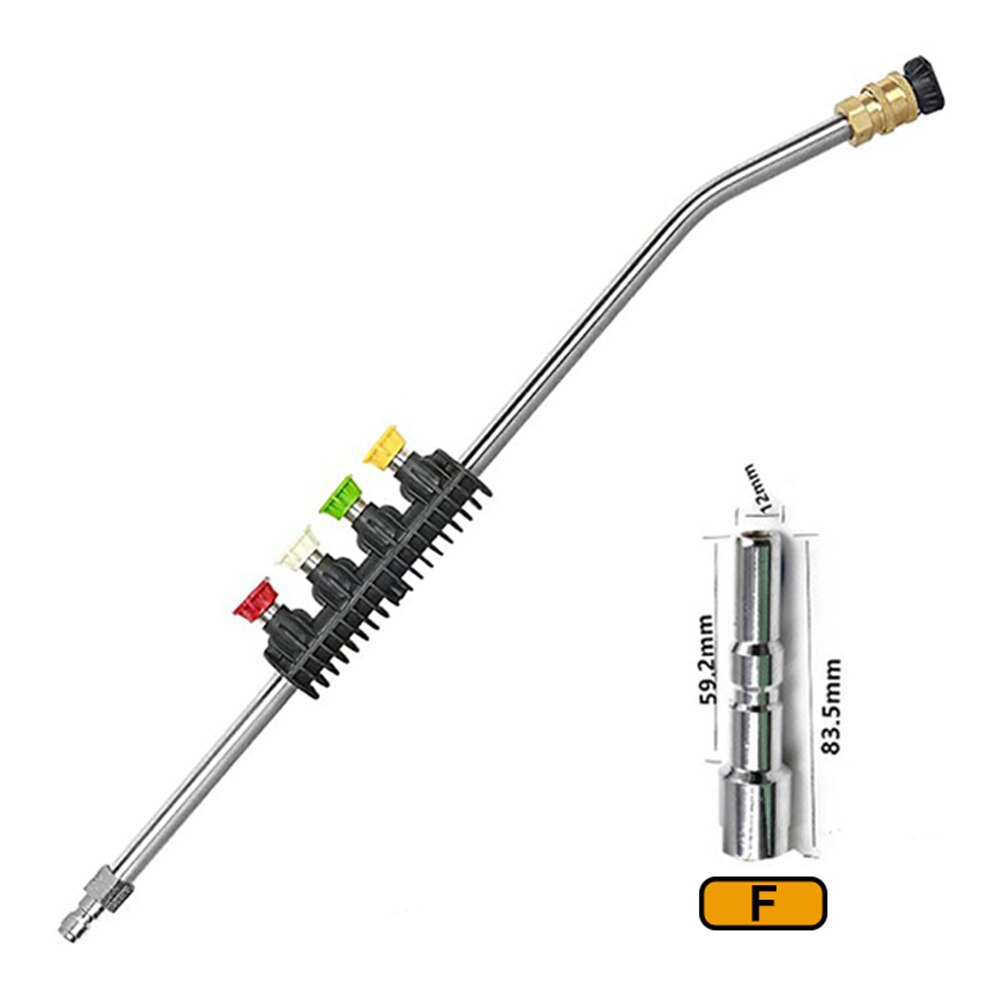 Pressure Washer Wand Extension 30 Degree Curved Angled Undercarriage and Gutter Cleaner Attachment 1/4 Inch Quick Connect 22Inch: F