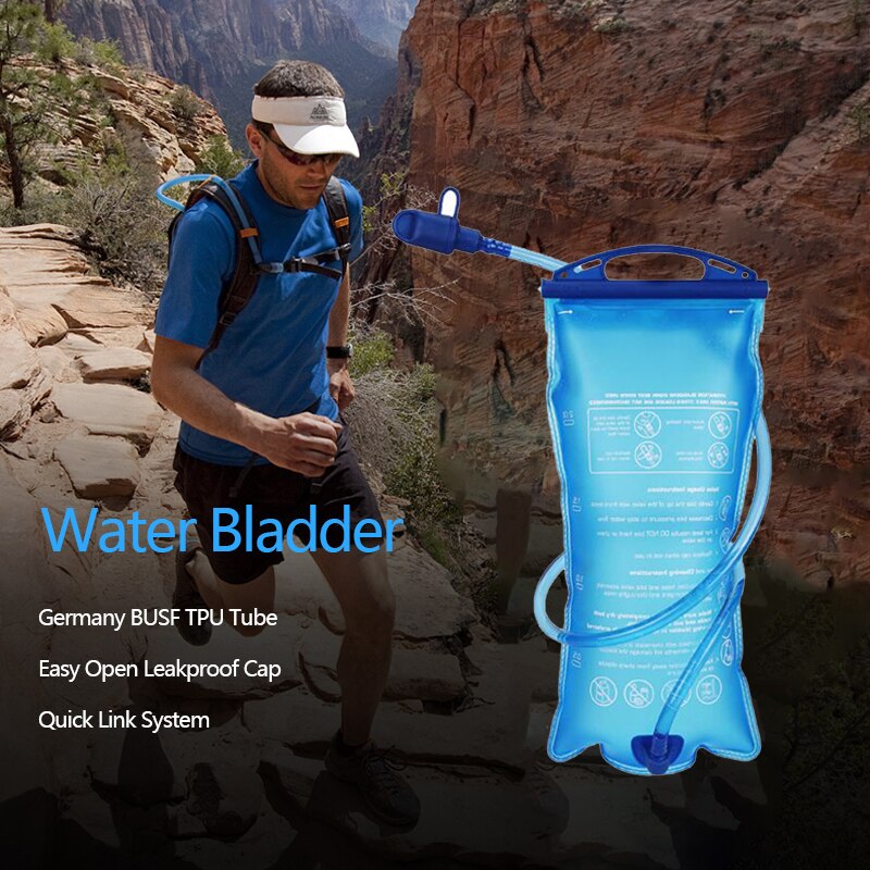 Portable TPU Water Bag 2L Hydration System Bladder Backpack Camping Hiking Climbing Cycling Foldable Drinking Bags TPU PP PEVA