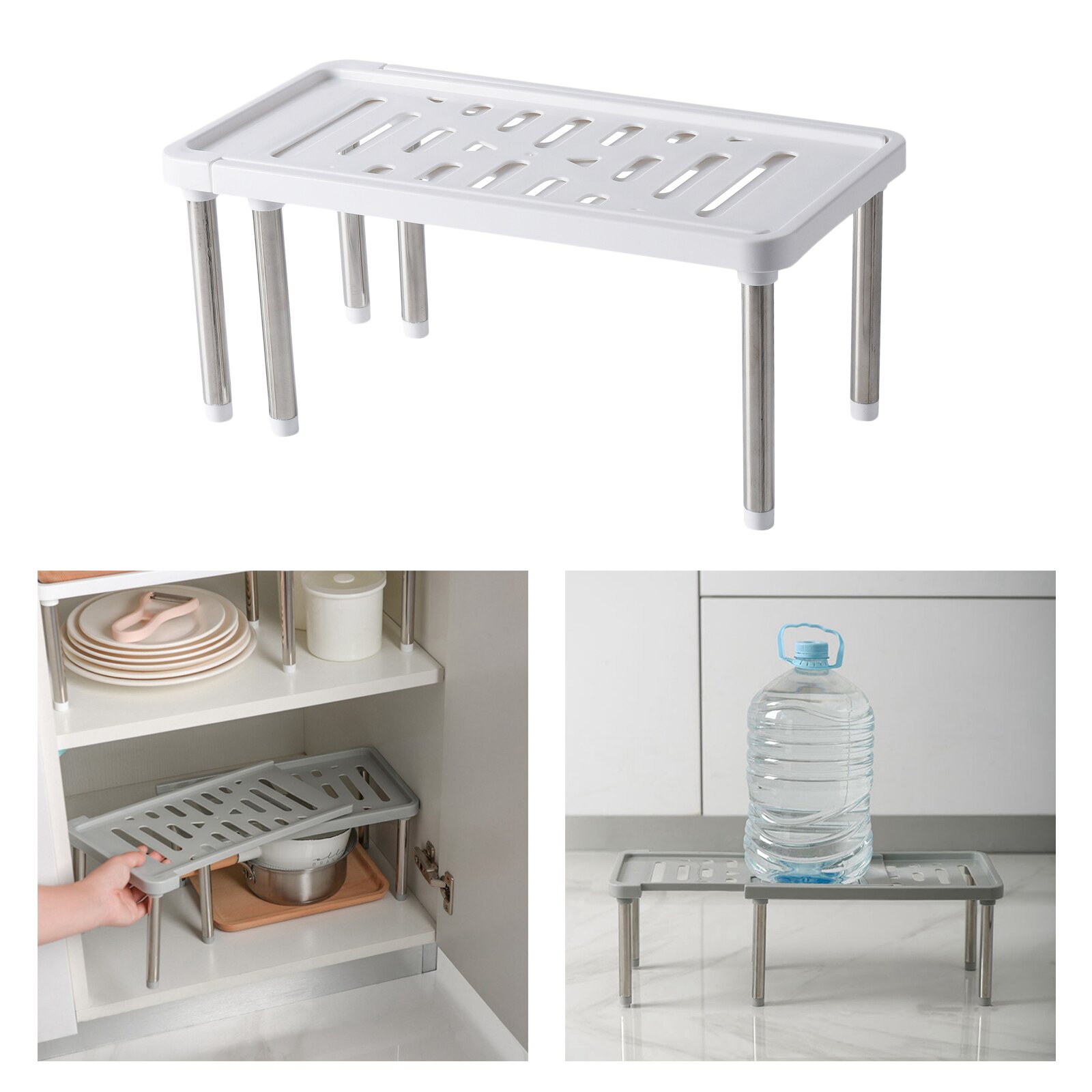 Adjustable Shelf Organizer Expandable Closet Shelf and Rod for Wardrobe Cupboard Kitchen Bookcase