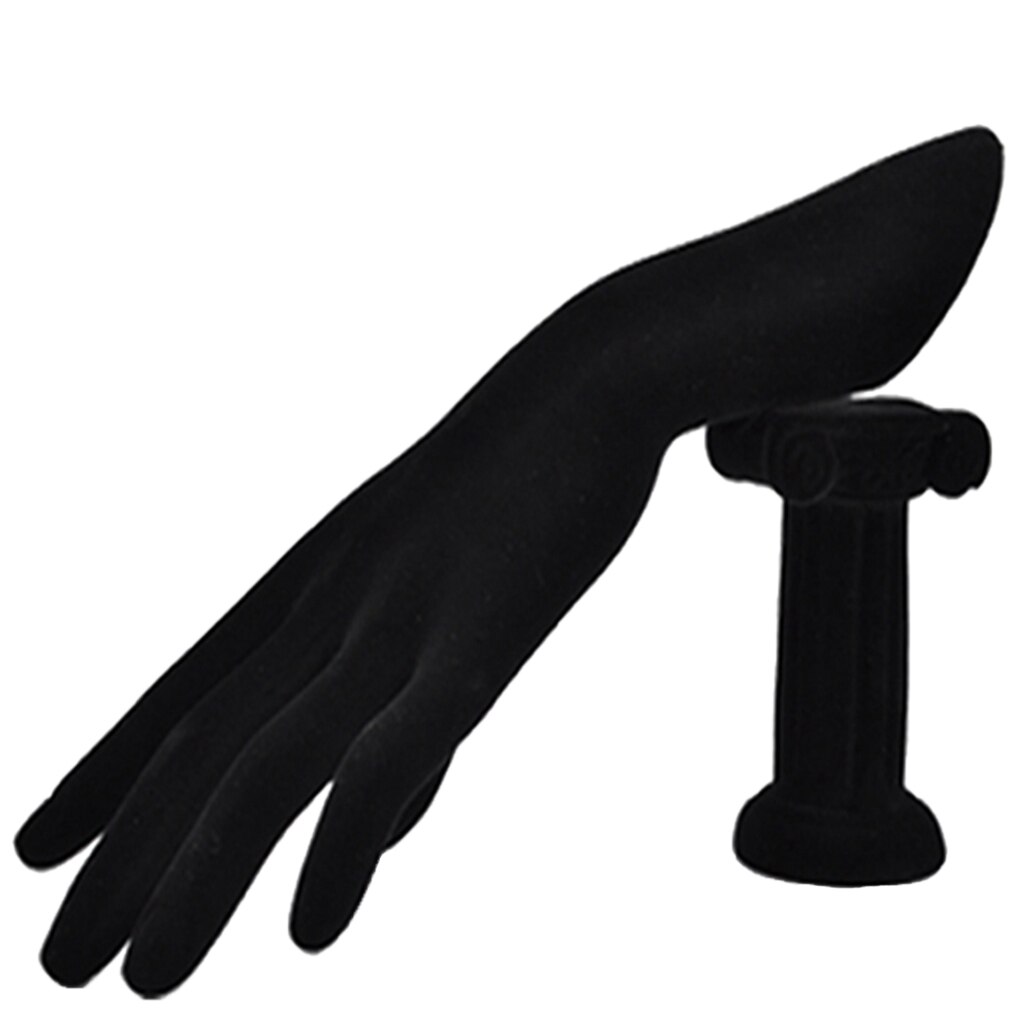 Mannequin hand sieraden armband bangle ring handschoenen horloge display standaard rek: Zwart fluweel