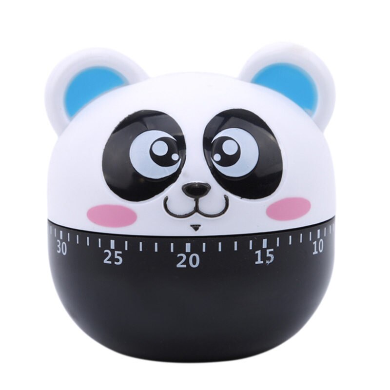 Användbar kristallmekanisk 60 minuters panda timer inga batterier krävs köksredskap: Blå