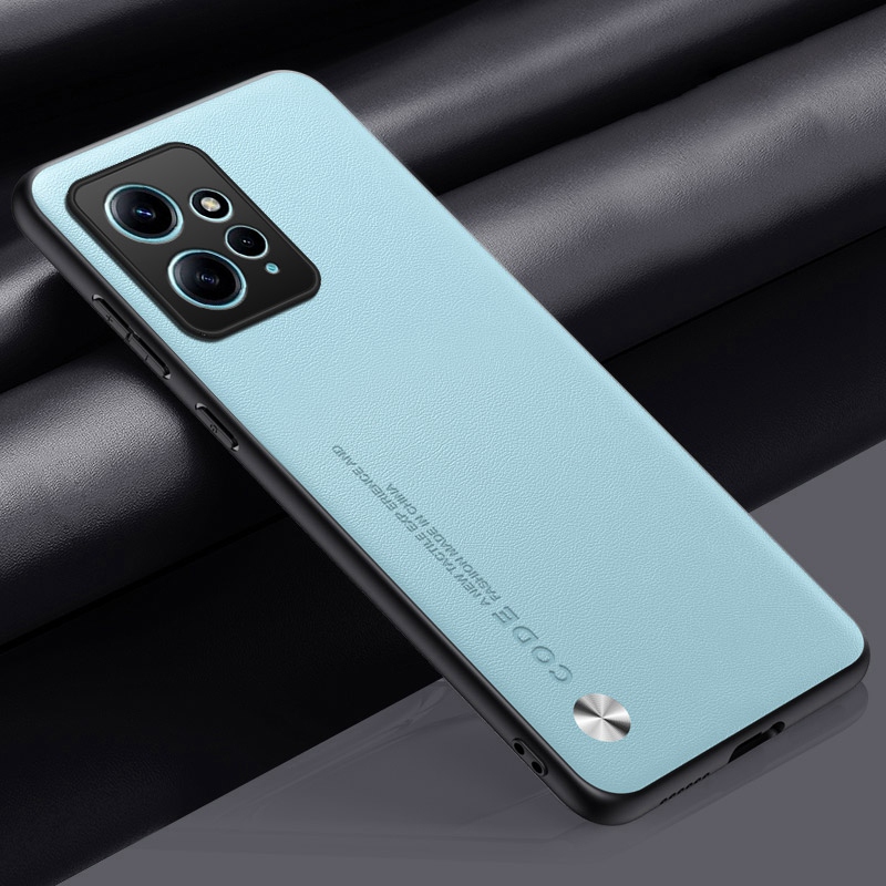 Funda de cuero PU de lujo para Xiaomi Redmi Note 12 4G, funda trasera de silicona mate, funda de teléfono de protección completa para Redmi Note12 Coque: Azul cielo