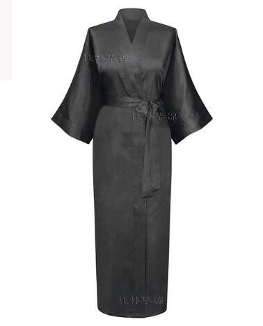 Vrouwen Zijde Satijn Lange Bruiloft Bruid Bruidsmeisje Gewaad Kimono Gewaad Feminino Badjas Grote Maat XXXL Peignoir Femme Sexy Badjas: XXL / Beige