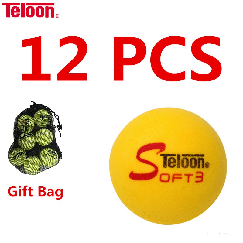 Teloon Tennis Sponge Balls for Childred Suit >3 Years Old Kids National Standard Soft Comfortable Feeling tenis Balls K029SPA: 12 PCS with gift bag