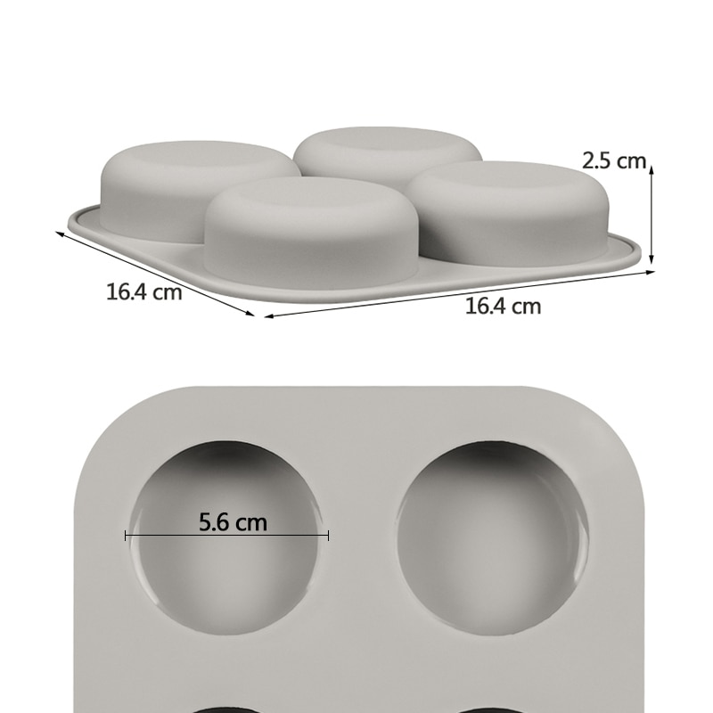 4 hulrums runde silikoneforme til sæbefremstilling 3d håndlavede sæbeformer bakkeform