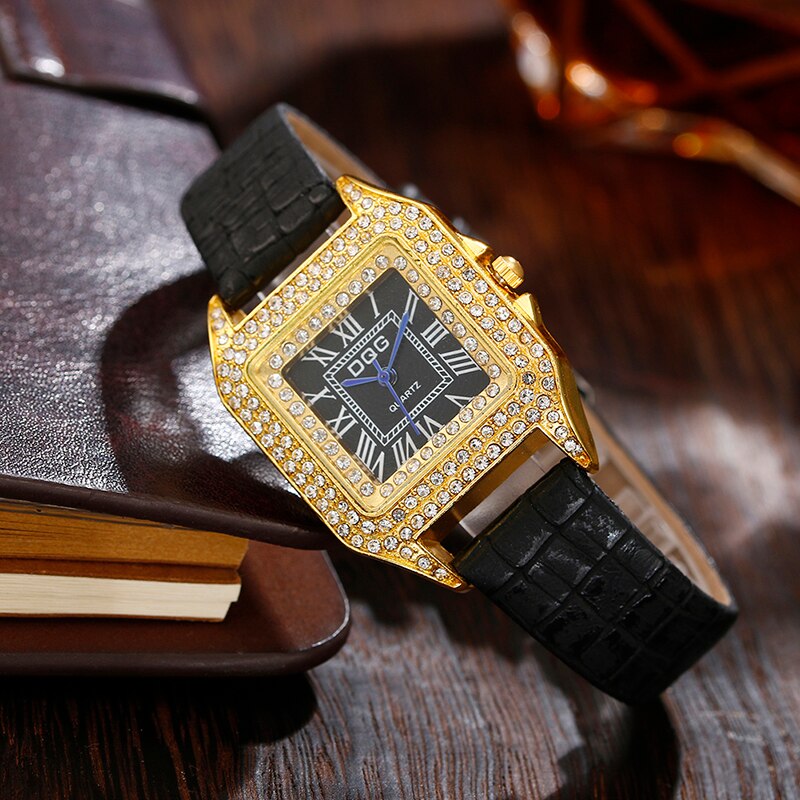 W nowy plac owalny damski zegarek rzymski Gypsophila moda kwarc osobowości diament w stylu retro prosty zegarek