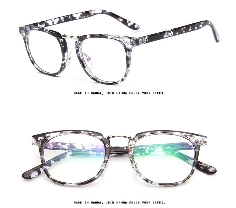 Clear Lens Glasses Men's Glasses Frame Square Optical Eyewear Retro Transparent Myopia Prescription Eyeglasses Frame: 5
