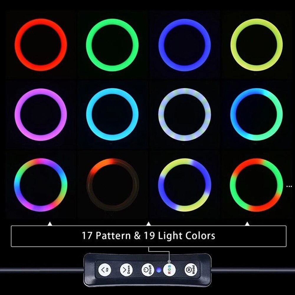 LED Ring licht Band 12 zoll und 9 modi leistungsstarke tragbare farbe 3 farben mit 166cm Influencer stativ