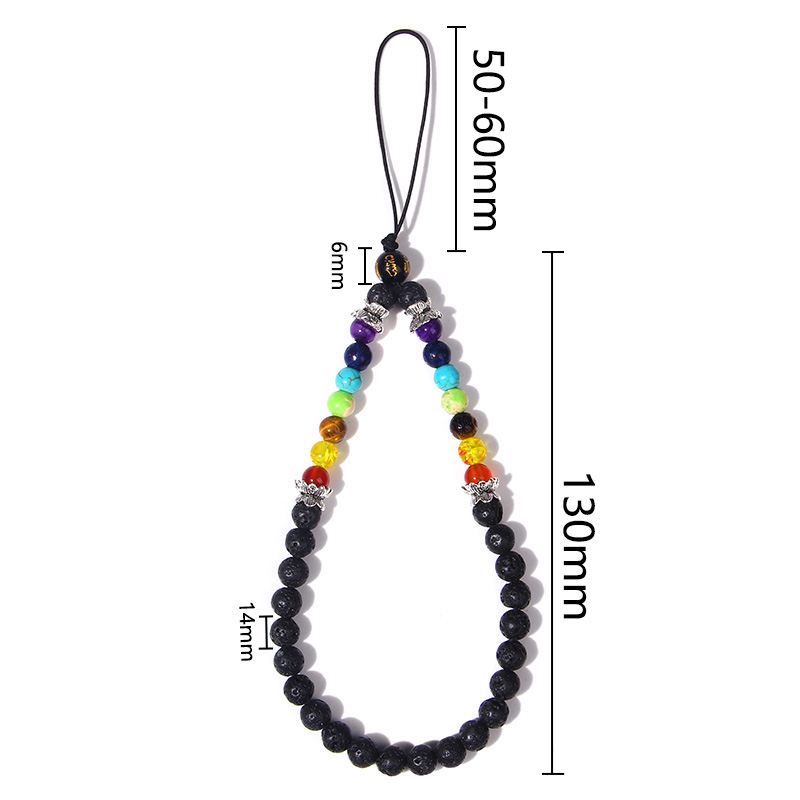 Heishi – bracelet de téléphone portable tendance, perles d'argile perlées, chaîne de téléphone, amour sourire fleur téléphone bijoux pour femmes Anti-perte: NO.7 7 Chakras