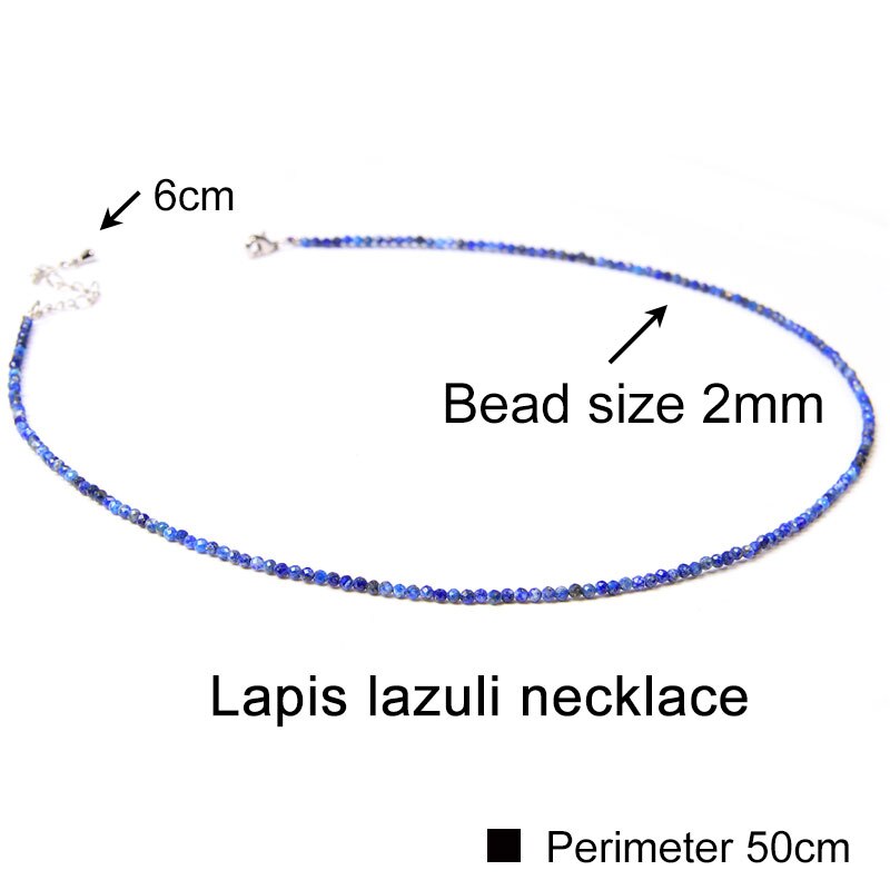 Collana di pietre preziose minimaliste piccole perle di cristallo sfaccettato collane girocolli acquamarina per donna uomo gioielli femminili regalo bohémien: Lapis lazuli