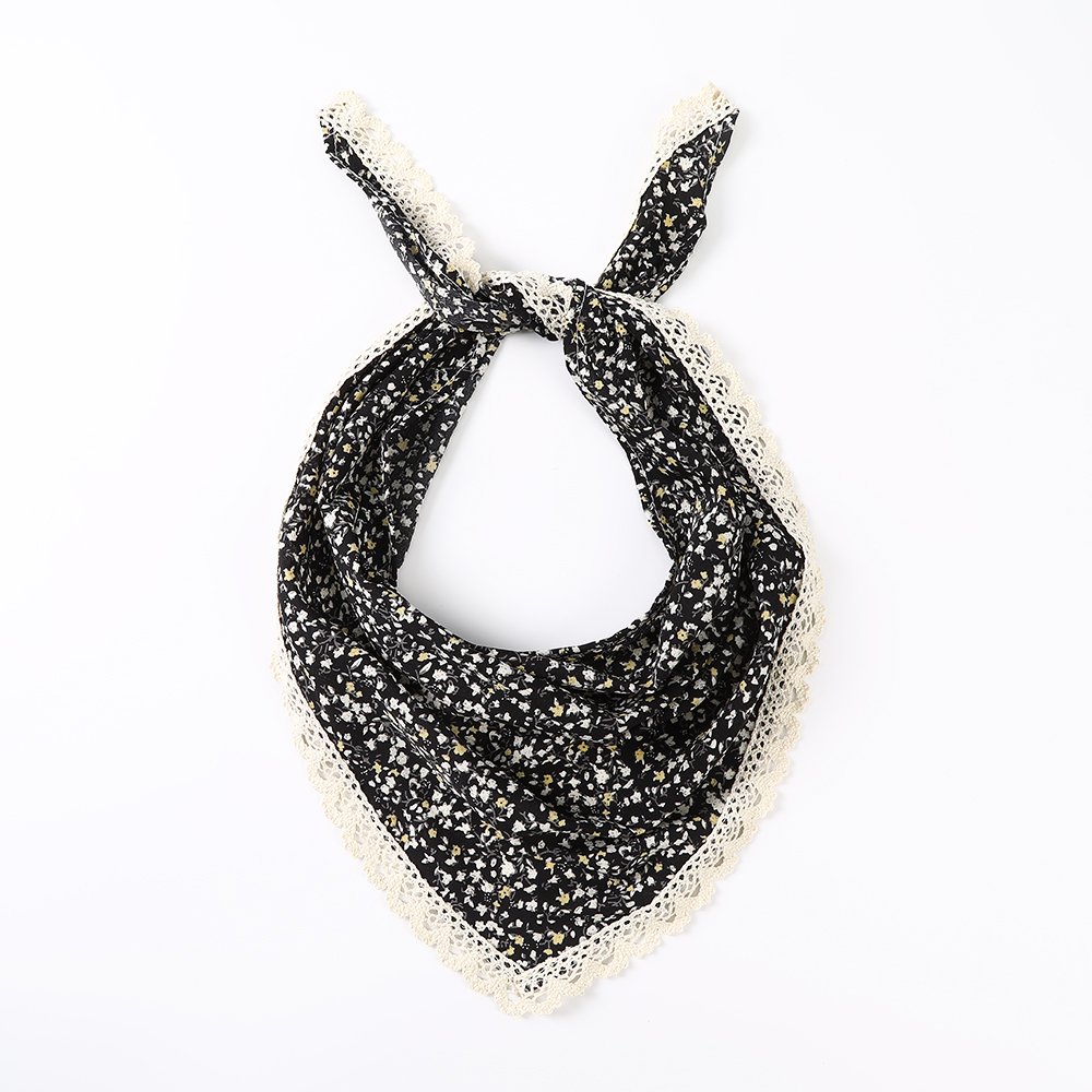 Bufanda triangular con estampado de tela, bandas para el cabello con flores, turbante, Bandana, diademas para mujer, accesorios para el cabello Retro dulces: Multicolor