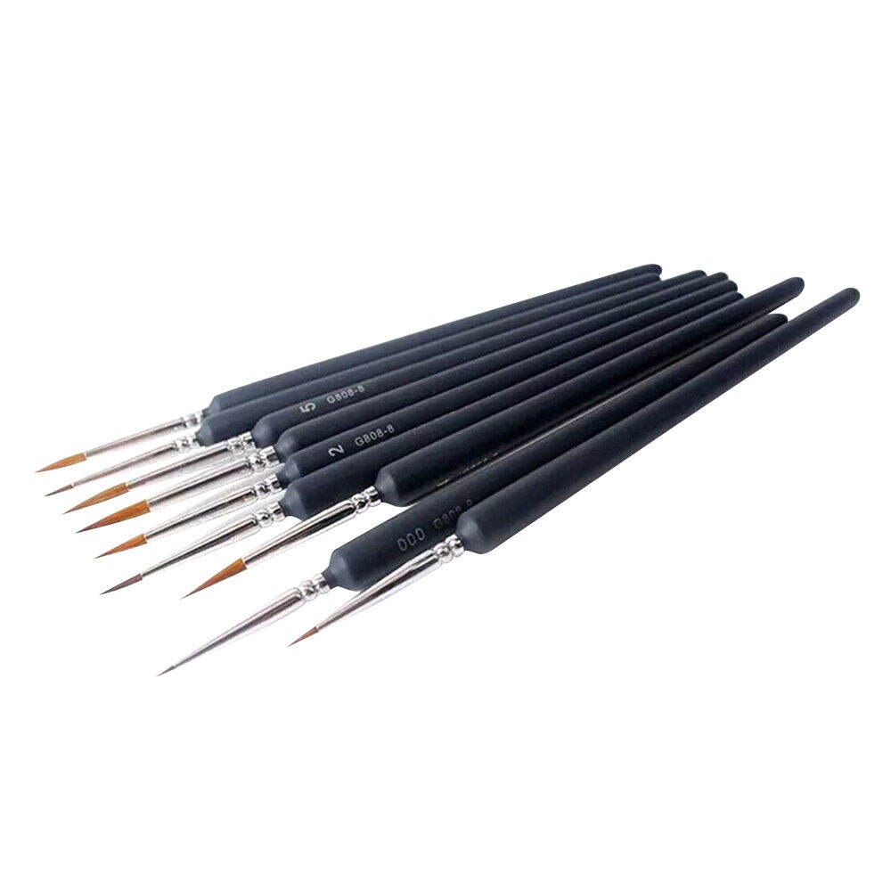 9pc Weasel'S Hair Brush Nail Art Tool Pen Watercolor Gouache Paint Oil Painting For Beginners & Artists Brush