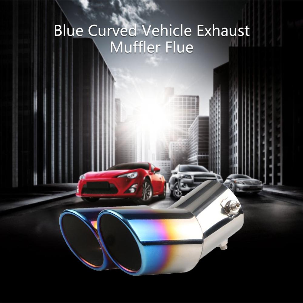 Universal Exhaust Muffler Pipe End Stainless Steel Car Round Mouth Double Pipe Tail Pipe Car Tail Throat Exhaust Pipe