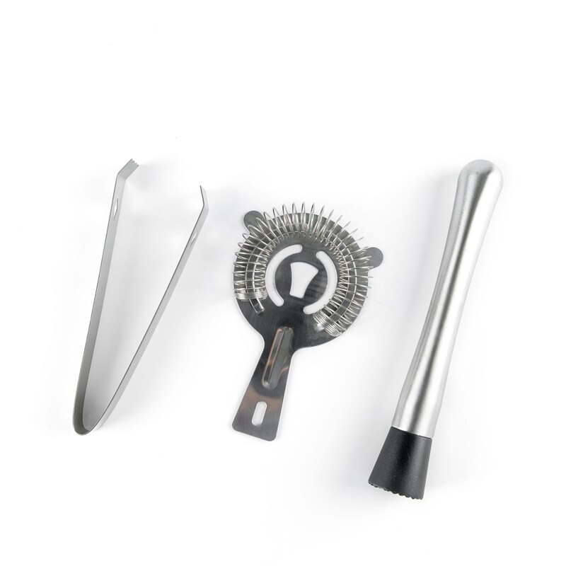 Bartender Kit 10-Piece Bar Tool Set With Stylish Bamboo Stand Martini Cocktail Shaker Drink Mixing Home Bartending Tools