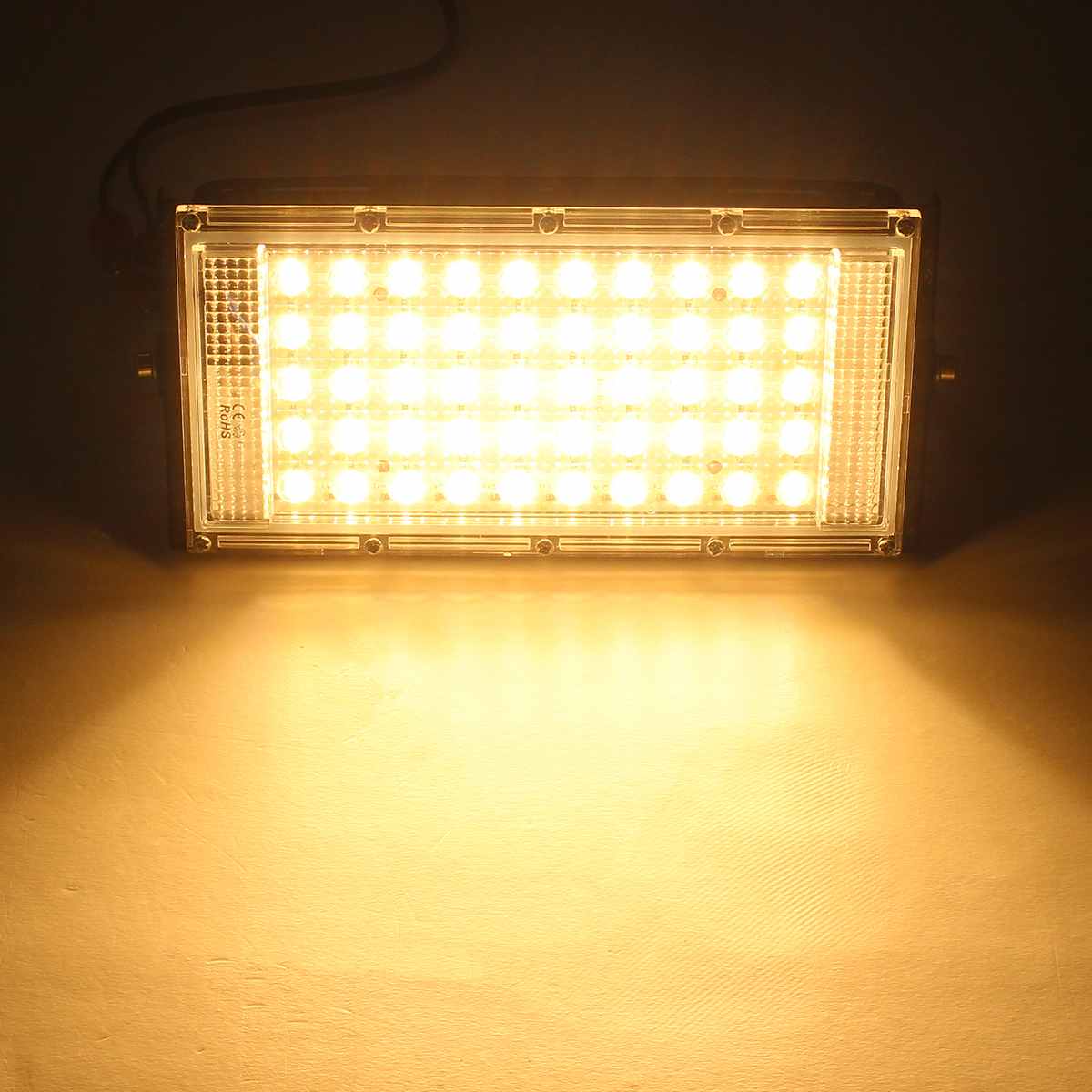 LED Flood Light 50W DC12V Floodlight Street Lamp IP65 Waterproof Outdoor Wall Reflector Lighting Garden Square Spotlight: Warm White / White Shell