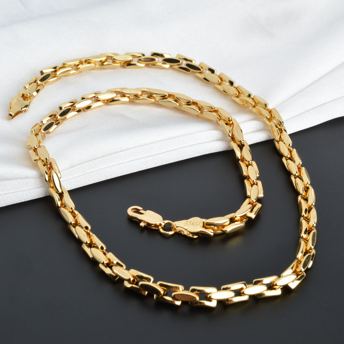 Hiphop Punk Curb Cubaanse Ketting voor Vrouwen Man Verklaring Italiaanse 18K Goud Kleur Choker Trendy Dagelijks Bruiloft Cadeau