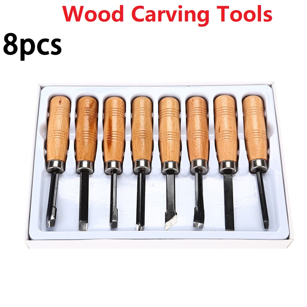 8 Pcs Wood Carving Tool Wood Cutter Manual Wood Carving DIY Tool Hand Tools Chisel Tool Woodworking Tools Accessories