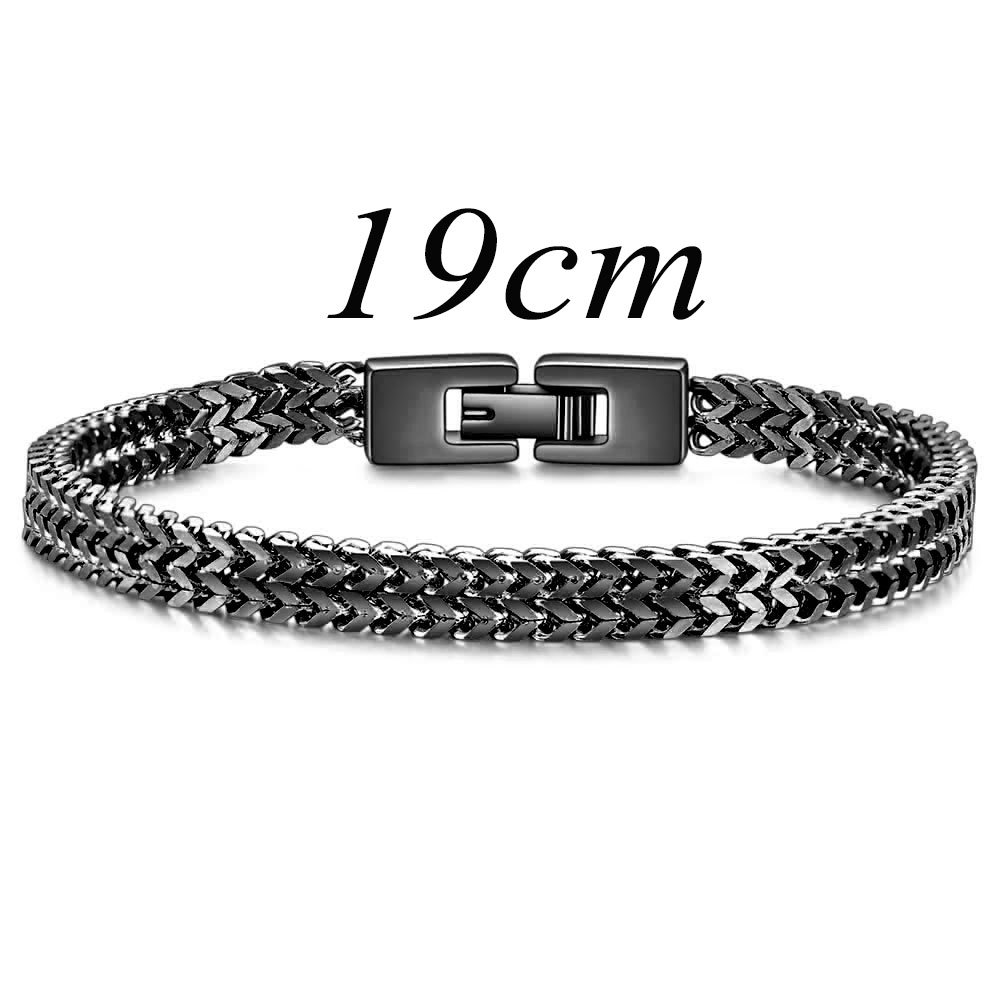 Mode Mannelijke Hip Hop Raphap Roestvrij Stalen Kiel Snake Chain Armband Voor Mannen Persoonlijkheid Titanium Stalen Armband Hommen Sieraden: Rhodium Plated / 19