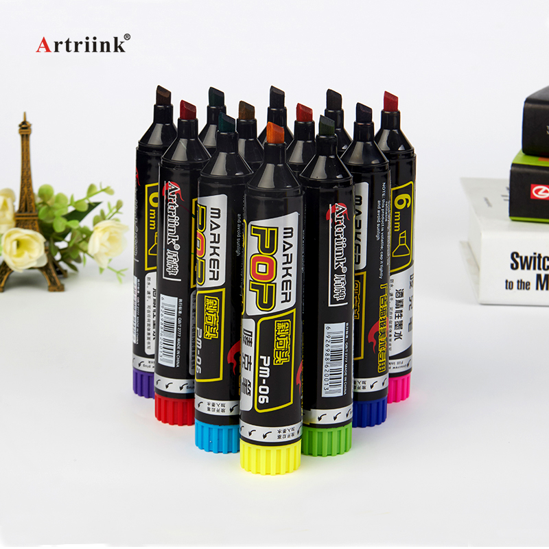 12Stck Pop Wasserdichte Farbe 30MM 20MM 12MM dauerhaft Nachfüllbare Marker Stift Skizzieren Graffiti Marker Poster stift Schule Liefert: verrotten