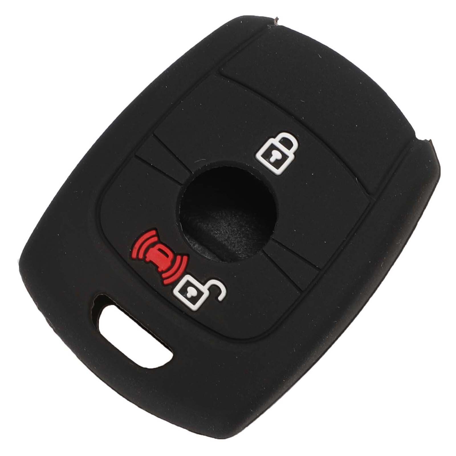 Jingyuqin 2- knops afstandsbediening sleutel siliconen hoesje voor ssangyong actyon kyron rexton korando auto styling rubberen sleutels hoes: Zwart