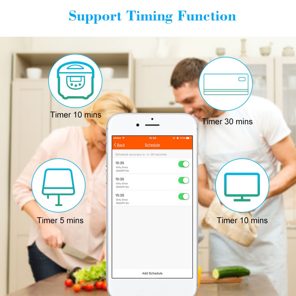 WiFi Smart Power Strip 4 Way AC EU Electric Plug Outlets with USB Socket Timer Switch Homekit Voice Control by Alexa Google Home