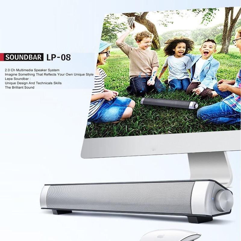 Krachtige Bluetooth Soundbar Tv Geluid Soundbar Lp-08 Hifi Mini Altavoz Usb Stofdicht Soundbar Speaker Voor Computer Pc Tablet tv