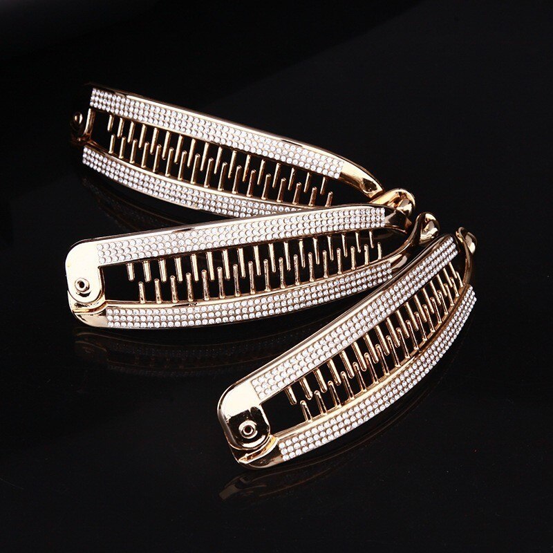 Lange Haaraccessoires Haarspeldjes Elegante Banana Clips Rhinestone Paardenstaart Haarspelden Haar Clip Klem Voor Vrouwen