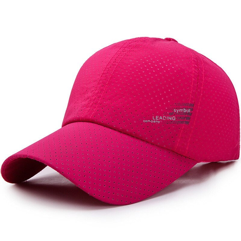 neue Baseball Kappe Schnell Trocknend Hüte Männer Frauen Sommer unisex Atmungsaktive Sport Reine Farbe Snapback Hütte Knochen Baseball Hütte: Rose rot