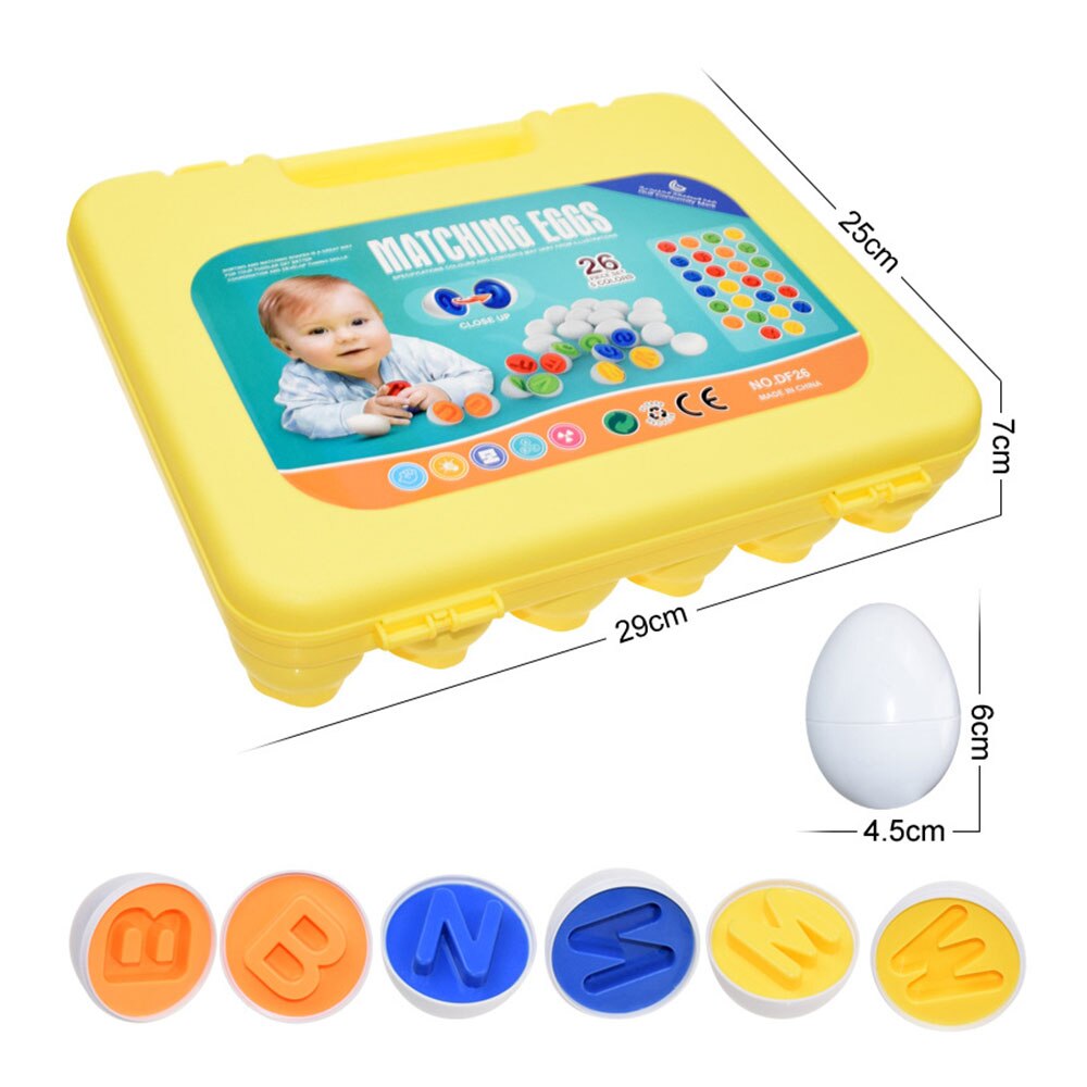 26Pcs Letters Alphabet Matching Eggs Baby Toys Letter Recognition Color Discrimination Exercise