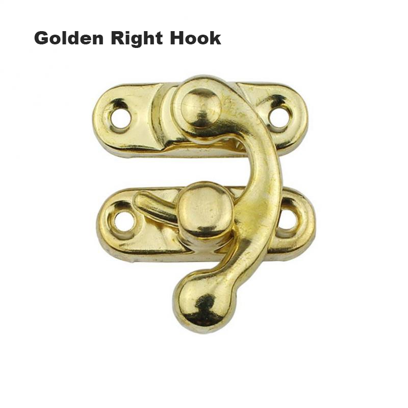 4 set antik brons/guld/silver järnhänglås hasklås för mini smyckeskrin i trä med skruvar möbelbeslag: 3 tum / Elfenben