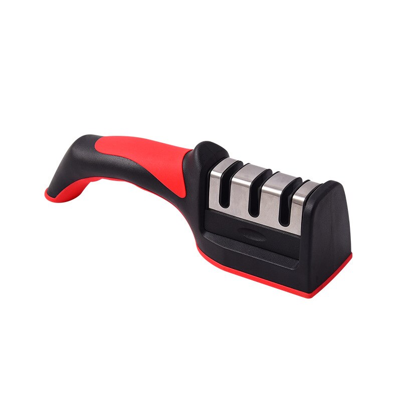 3 Stage Knife Sharpener Sharpening Stone Detachable Sharpeners Kitchen Sharpening System Tungsten Steel Grinder Knife Tool: red