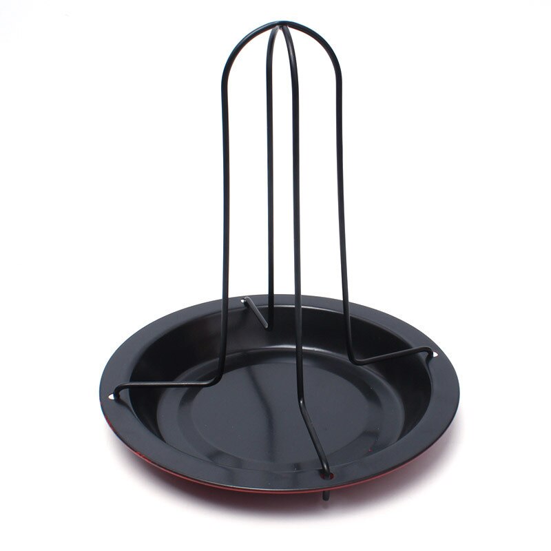 Rvs Kip Gebraden Rack, Non-stick BBQ Accessoires Tool Grillen Bakken Koken Pan Voor Outdoor Camping BBQ: Black