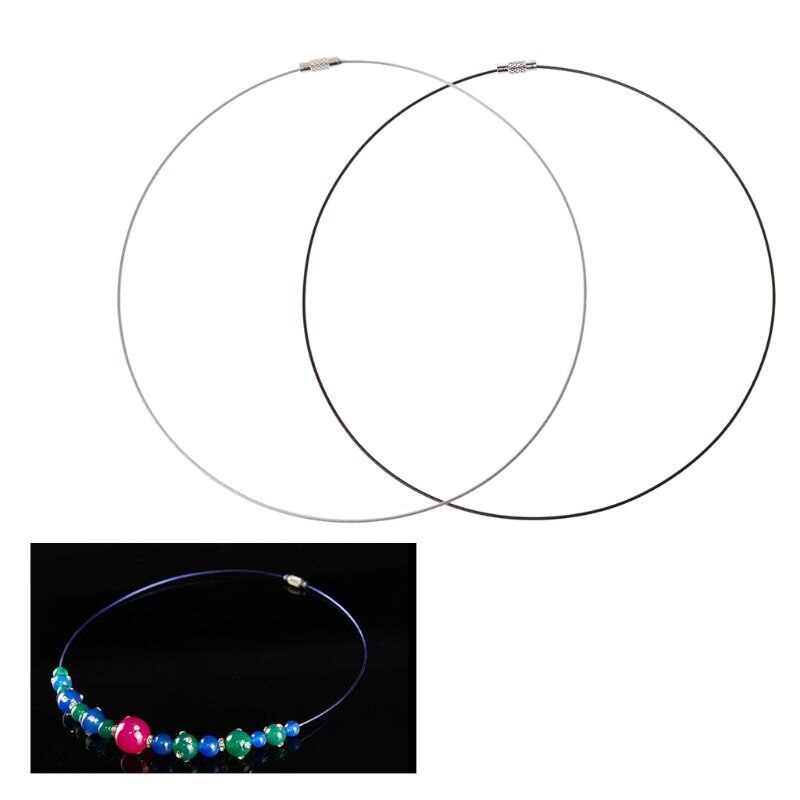 10Pcs Stainless Steel Wire Choker Necklace Cord Rope with Brass Screw Clasp Necklace Choker Collar for DIY Jewelry Craft Making